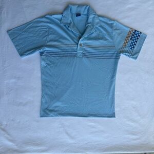 Vintage Ocean Pacific OP California Hawaiian beach polo shirt 1970s 1980s blue